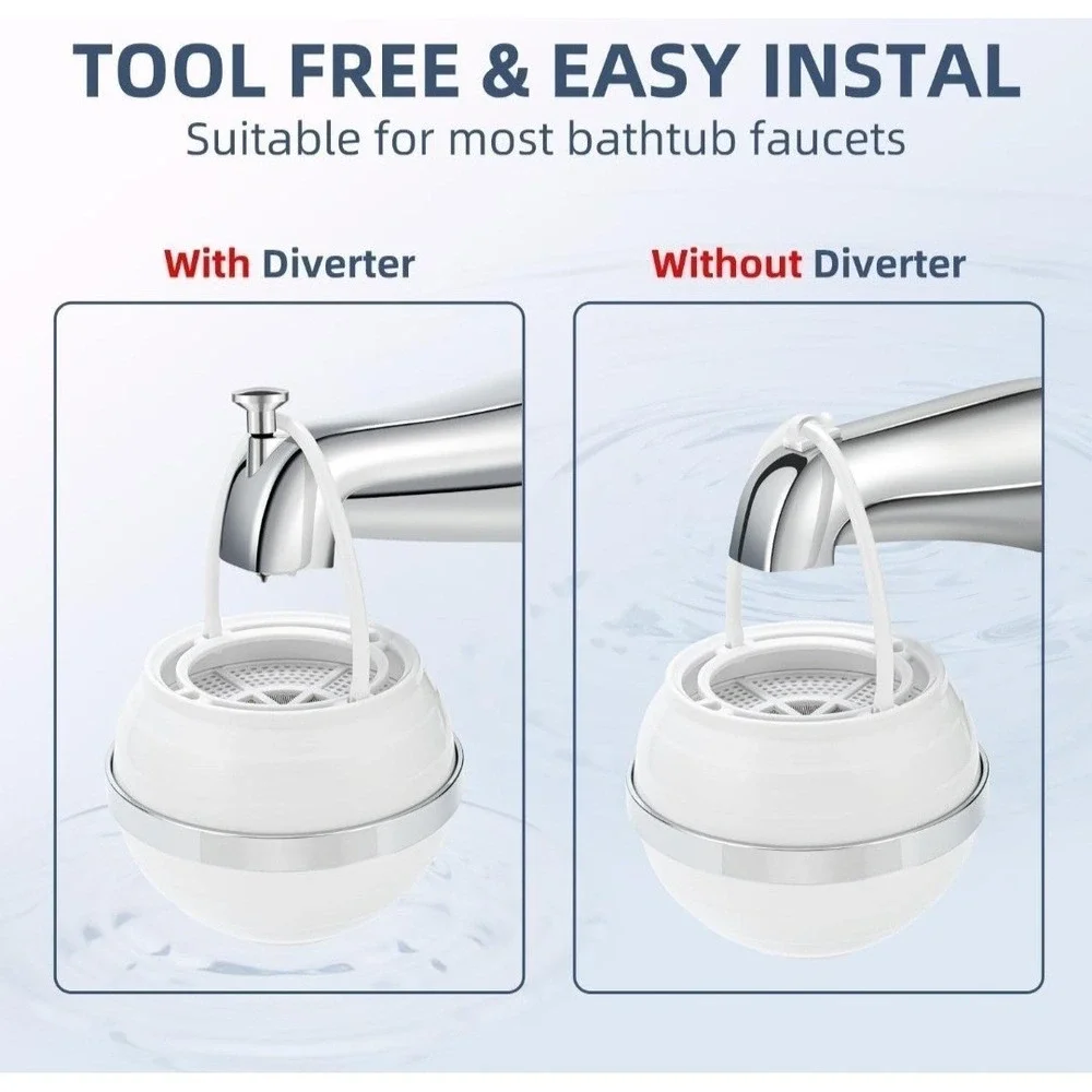 Bath Filter for Tub - 8 Stages Bath Water Filter for Tub Faucet, Hard Water, NEW